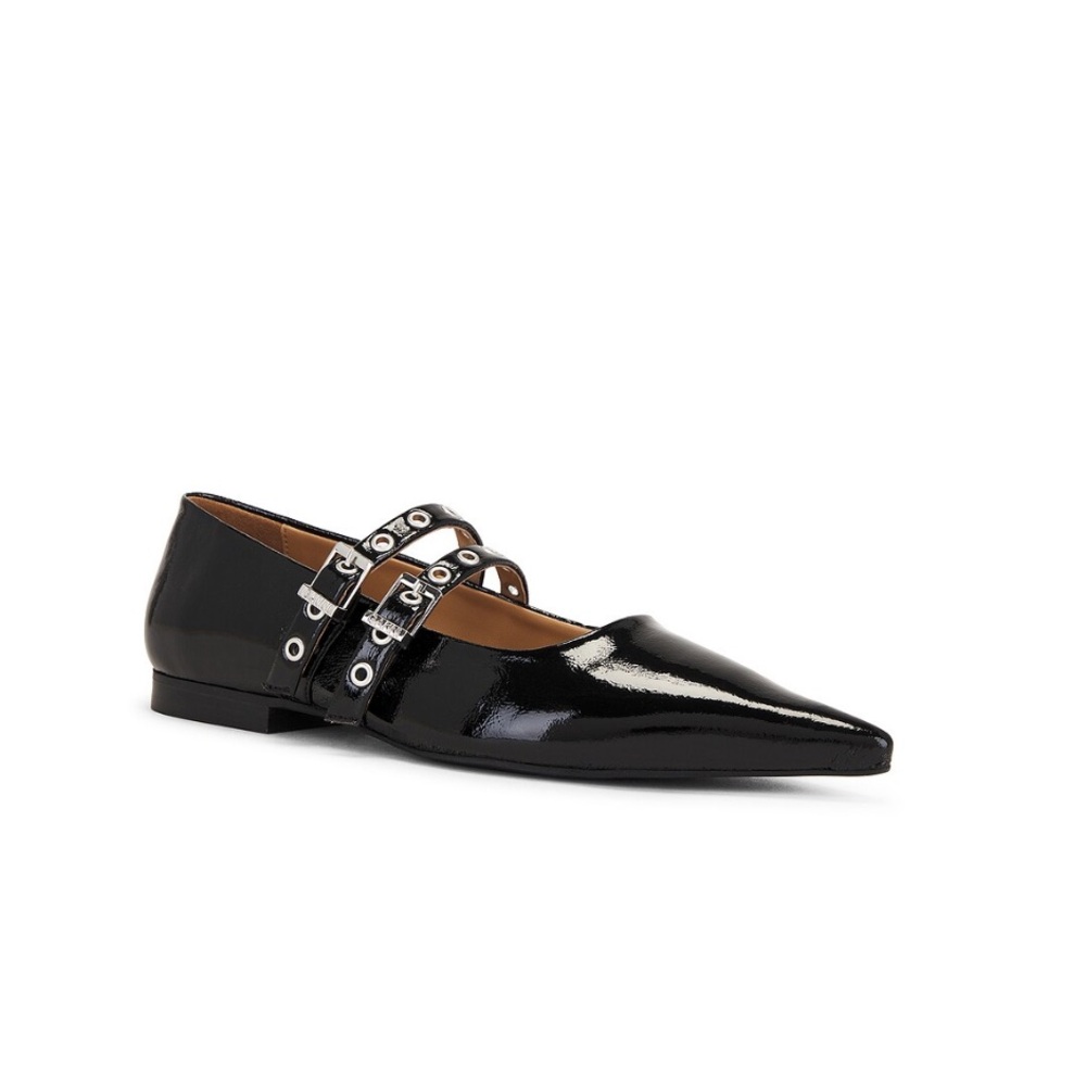 GANNI Pointed Toe Mary Jane Flat - Picture 3 of 5